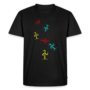 Wind turbine silhouette - Men's Premium Organic T-Shirt - black - Front - Nico (187cm)