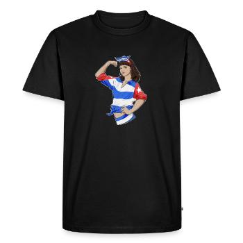 Fille cubaine incassable I Héritage cubain I Cuba - T-shirt Premium bio Homme - noir - Devant - Nico (187cm)