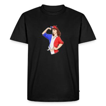 Français Fille incassable I Français Héritage I - T-shirt Premium bio Homme - noir - Devant - Nico (187cm)