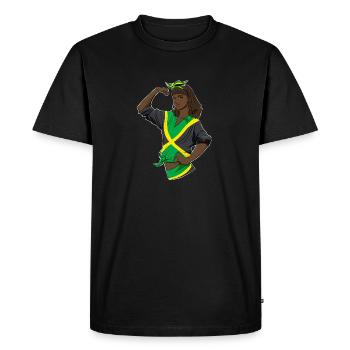 Fille jamaïcaine incassable I Héritage jamaïcain I - T-shirt Premium bio Homme - noir - Devant - Nico (187cm)