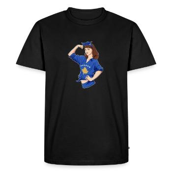 Fille kosovare incassable I Patrimoine kosovar I - T-shirt Premium bio Homme - noir - Devant - Nico (187cm)