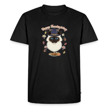 Birman Cat Lover I Happy Thanksgiving - Men's Premium Organic T-Shirt - black - Front - Nico (187cm)