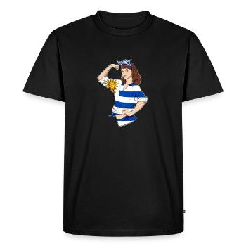 Uruguay Girl Unbreakable I Uruguay Héritage I - T-shirt Premium bio Homme - noir - Devant - Nico (187cm)