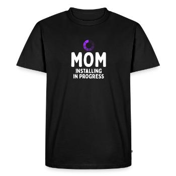 Installing Mom In Progress, Pregnancy Announcement - T-shirt Premium bio Homme - noir - Devant - Nico (187cm)