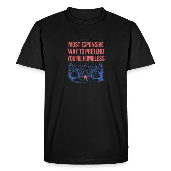 Faites semblant d’être sans-abri Camping Funny Camper - T-shirt Premium bio Homme - noir - Devant - Nico (187cm)