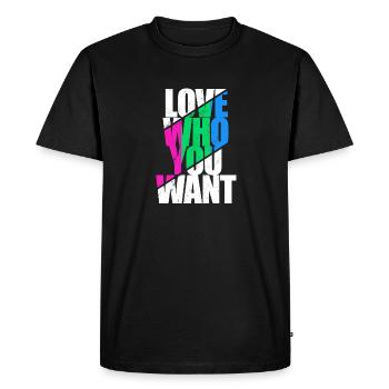 LGBT Rainbow Gay Pride Homo Lesbienne Gay - T-shirt Premium bio Homme - noir - Devant - Nico (187cm)