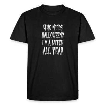 Halloween Witch Witchcraft Magic Magic Magic Magice Costume - Men's Premium Organic T-Shirt - black - Front - Nico (187cm)