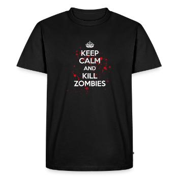 Halloween Zombie Mort-vivant Cadavre Créature Mort Costume - T-shirt Premium bio Homme - noir - Devant - Nico (187cm)