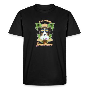 Il est 5 oclock quelque part en buvant australien - T-shirt Premium bio Homme - noir - Devant - Nico (187cm)