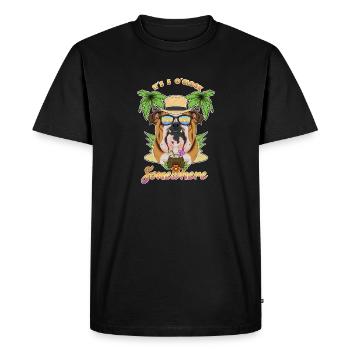 C’est 5 OClock Somewhere Drinking Deutsch Bulldog - T-shirt Premium bio Homme - noir - Devant - Nico (187cm)