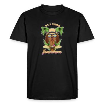 C’est 5 OClock quelque part en buvant Vizsla - T-shirt Premium bio Homme - noir - Devant - Nico (187cm)