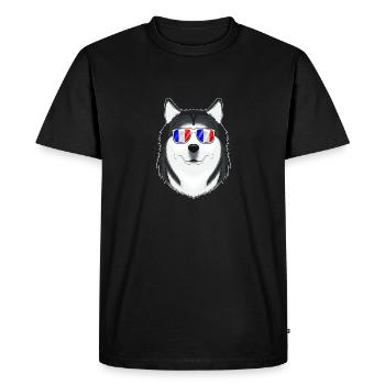 Husky France Lunettes de soleil I Français Drapeau - T-shirt Premium bio Homme - noir - Devant - Nico (187cm)