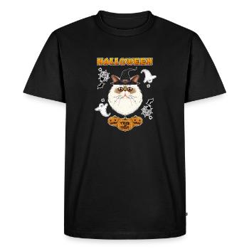 Amoureux des chats de l’Himalaya I Joyeux Halloween - T-shirt Premium bio Homme - noir - Devant - Nico (187cm)