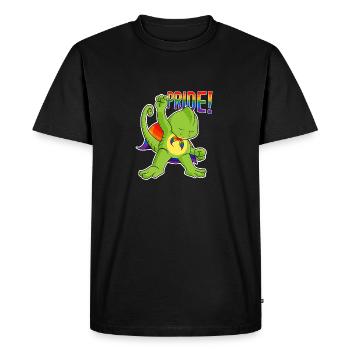 Caméléon I Drapeau LGBTQ I Drapeau arc-en-ciel I Gay Pride - T-shirt Premium bio Homme - noir - Devant - Nico (187cm)