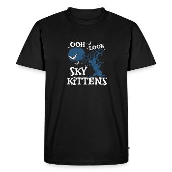 Oh Look Sky Chatons Chauves-souris Halloween Chauve-souris - T-shirt Premium bio Homme - noir - Devant - Nico (187cm)