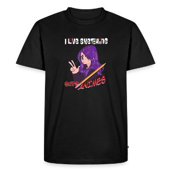 J’adore dessiner des anime mignons - artistes - T-shirt Premium bio Homme - noir - Devant - Nico (187cm)