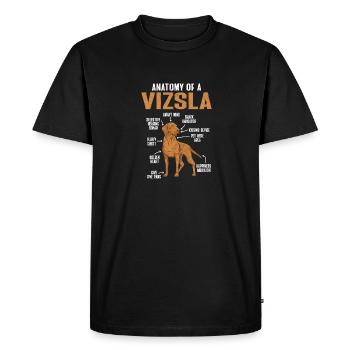 Vizsla Anatomy of a Vizsla, Hungarian Vizsla - Men's Premium Organic T-Shirt - black - Front - Nico (187cm)