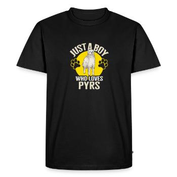 Grandes Pyrénées Juste un garçon qui aime les Pyrénées - T-shirt Premium bio Homme - noir - Devant - Nico (187cm)