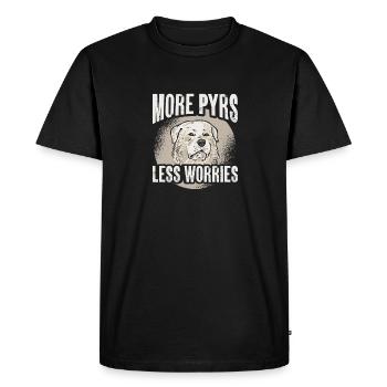 Plus de Pyrénées moins de soucis Grandes Pyrénées - T-shirt Premium bio Homme - noir - Devant - Nico (187cm)