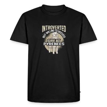 Introverti, mais ouvert à la discussion Grande Pyrénée - T-shirt Premium bio Homme - noir - Devant - Nico (187cm)