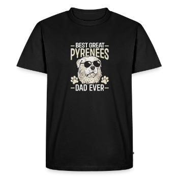 Meilleur papa des Grandes Pyrénées de tous les temps - T-shirt Premium bio Homme - noir - Devant - Nico (187cm)