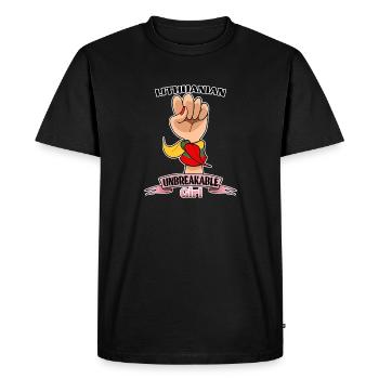 Fille lituanienne Incassable I Patrimoine Lituanie - T-shirt Premium bio Homme - noir - Devant - Nico (187cm)