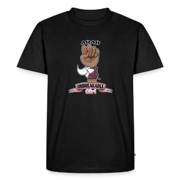 Arab Girl Unbreakable I Arab Heritage I Qatar Flag - Men's Premium Organic T-Shirt - black - Front - Nico (187cm)