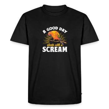 Molinasittich Perroquet Oiseau Perruche du Soleil - T-shirt Premium bio Homme - noir - Devant - Nico (187cm)