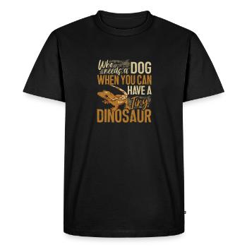 Lézard Gecko couronné Herpétologiste des reptiles - T-shirt Premium bio Homme - noir - Devant - Nico (187cm)