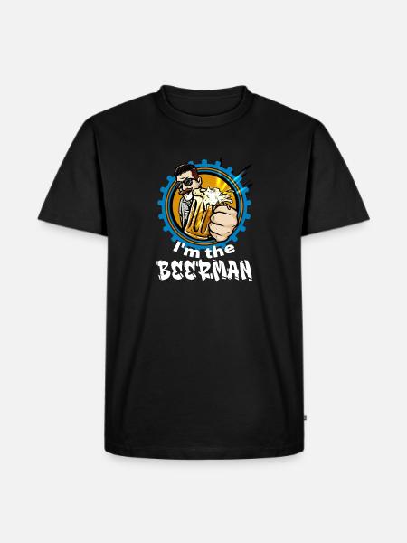 Ich bin der BIER MANN - Männer Premium Bio T-Shirt - Schwarz