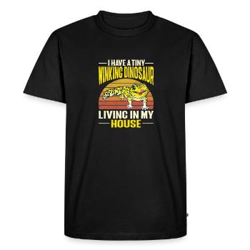 Leopard Gecko Lizard Reptiles Herpetologist - Men's Premium Organic T-Shirt - black - Front - Nico (187cm)