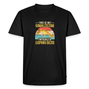 Leopard Gecko Lizard Reptiles Herpetologist - Men's Premium Organic T-Shirt - black - Front - Nico (187cm)