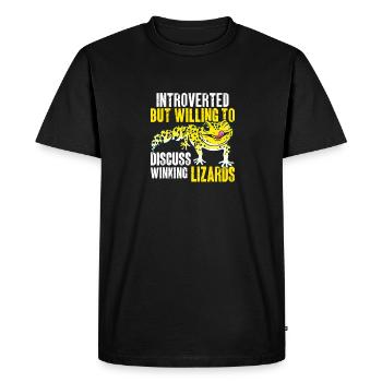 Leopard Gecko Lizard Reptiles Herpetologist - Men's Premium Organic T-Shirt - black - Front - Nico (187cm)