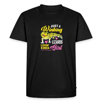 Leopard Gecko Lizard Reptiles Herpetologist - Men's Premium Organic T-Shirt - black - Front - Nico (187cm)
