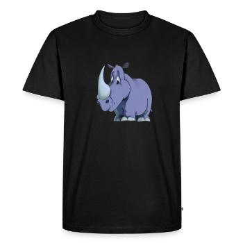 Kawaii Cartoon Rhino - Men's Premium Organic T-Shirt - black - Front - Nico (187cm)