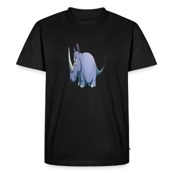 Kawaii Cartoon Rhino - Men's Premium Organic T-Shirt - black - Front - Nico (187cm)