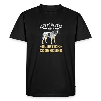 Bluetick Coonhound Cadeau Drôle Dicton - T-shirt Premium bio Homme - noir - Devant - Nico (187cm)