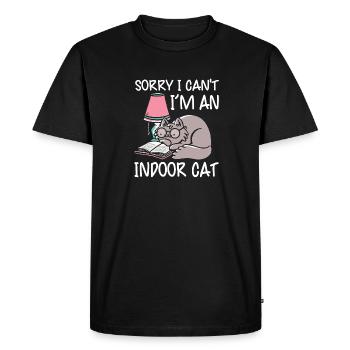 Les amateurs de livres de chats lisent des livres - T-shirt Premium bio Homme - noir - Devant - Nico (187cm)
