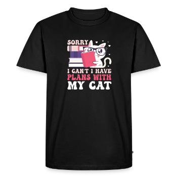Les amateurs de livres de chats lisent des livres - T-shirt Premium bio Homme - noir - Devant - Nico (187cm)