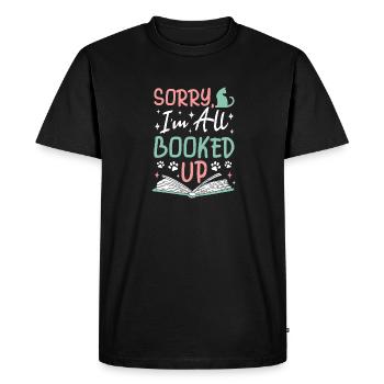 Les amateurs de livres de chats lisent des livres - T-shirt Premium bio Homme - noir - Devant - Nico (187cm)