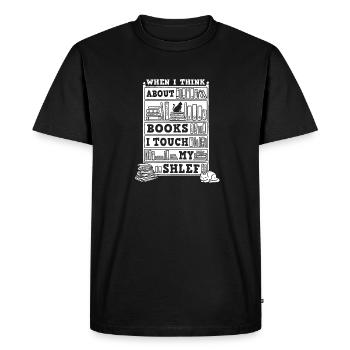 Les amateurs de livres de chats lisent des livres - T-shirt Premium bio Homme - noir - Devant - Nico (187cm)