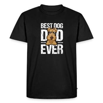 Airedale Terrier Chien - T-shirt Premium bio Homme - noir - Devant - Nico (187cm)