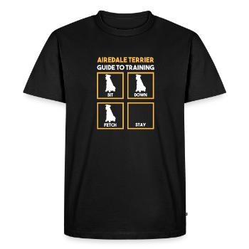 Airedale Terrier Chien - T-shirt Premium bio Homme - noir - Devant - Nico (187cm)
