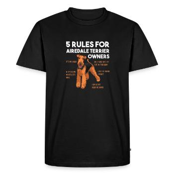 Airedale Terrier Chien - T-shirt Premium bio Homme - noir - Devant - Nico (187cm)