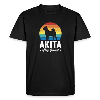 Akita Inu américain - T-shirt Premium bio Homme - noir - Devant - Nico (187cm)