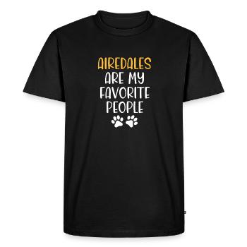 Airedale Terrier Chien - T-shirt Premium bio Homme - noir - Devant - Nico (187cm)
