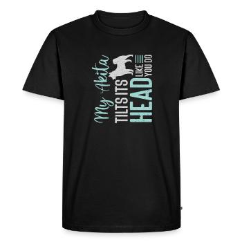 Akita Inu américain - T-shirt Premium bio Homme - noir - Devant - Nico (187cm)