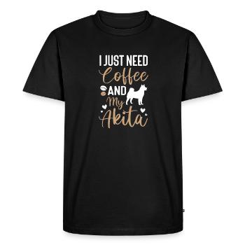 Akita Inu américain - T-shirt Premium bio Homme - noir - Devant - Nico (187cm)