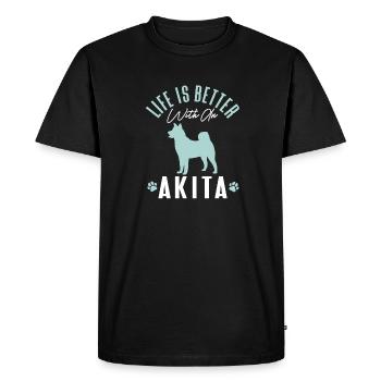 Amerikanischer Akita Inu - Männer Premium Bio T-Shirt - Schwarz - Vorne - Nico (187cm)