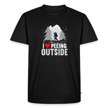 Outdoor Camping Hiking Backpacking - Men's Premium Organic T-Shirt - black - Front - Nico (187cm)